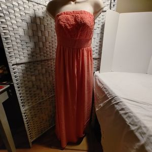 Monteau Strapless Peach Dress Maxi Size M